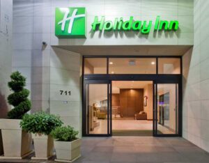 Holiday Inn hotel entrance in Vancouver Centre Broadway Hotel