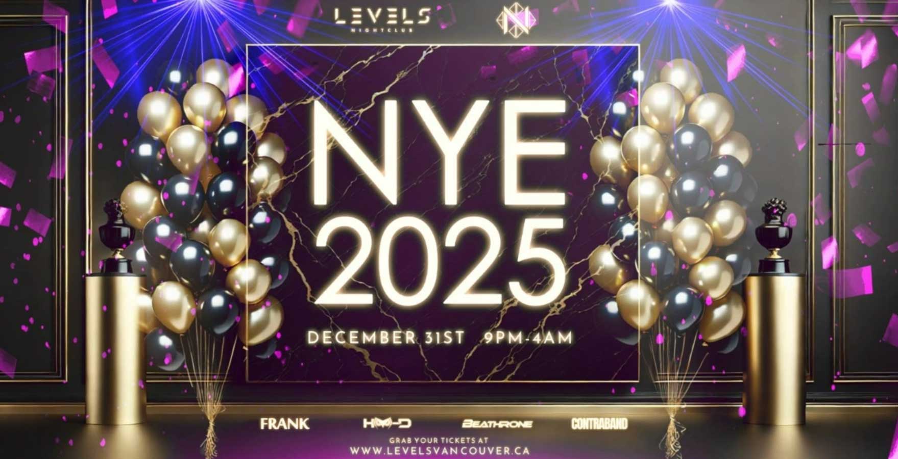 New Year's Eve at Levels 2025 Vancouver Page