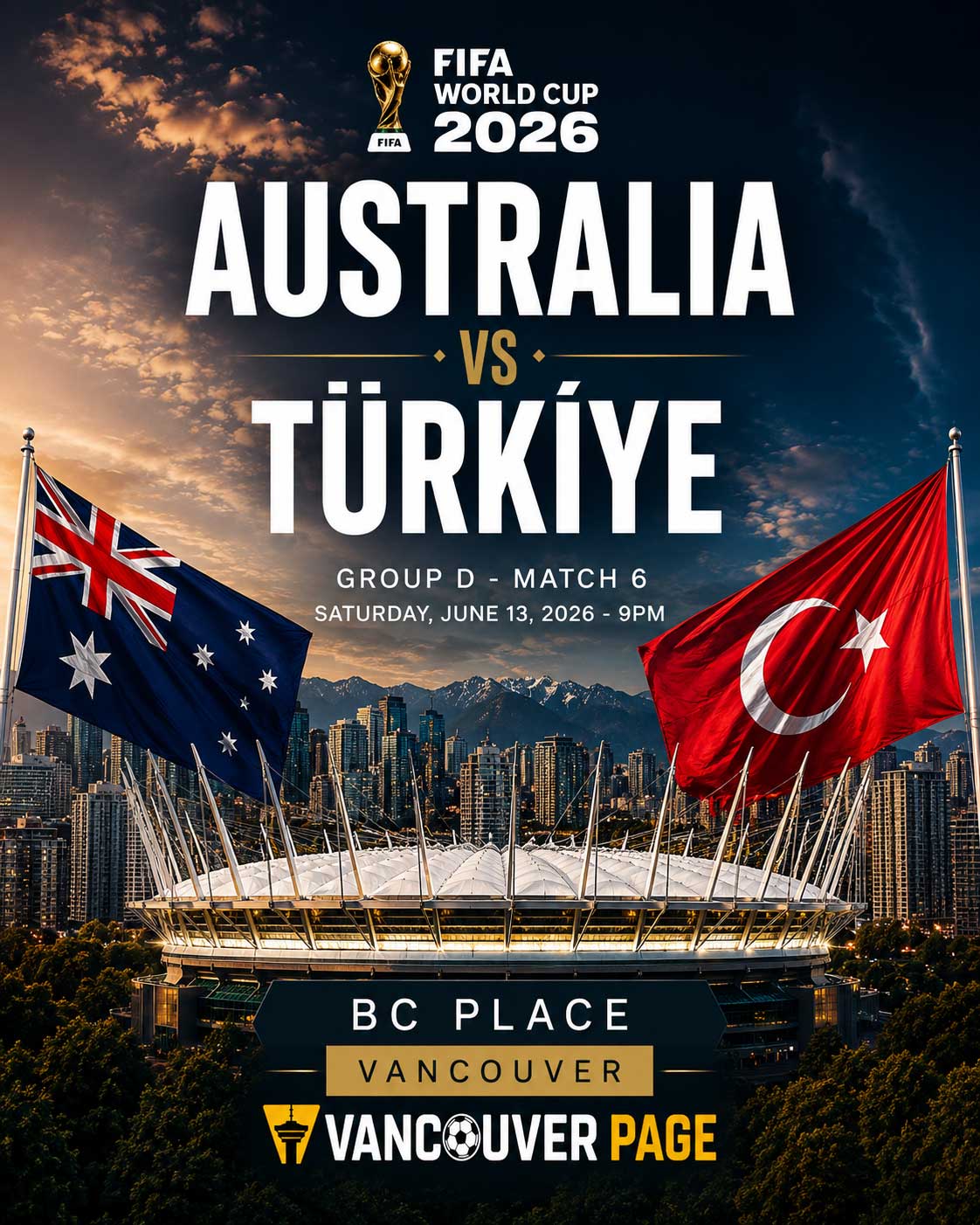 Australia Vs T rkiye FIFA World Cup 2026 In Vancouver Vancouver Page